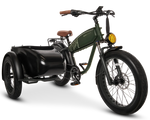 MOD Easy SideCar 3 e-bike with sidecar, torque-sensing electric system, dual battery, designed for adventure. Patent No D1060140.