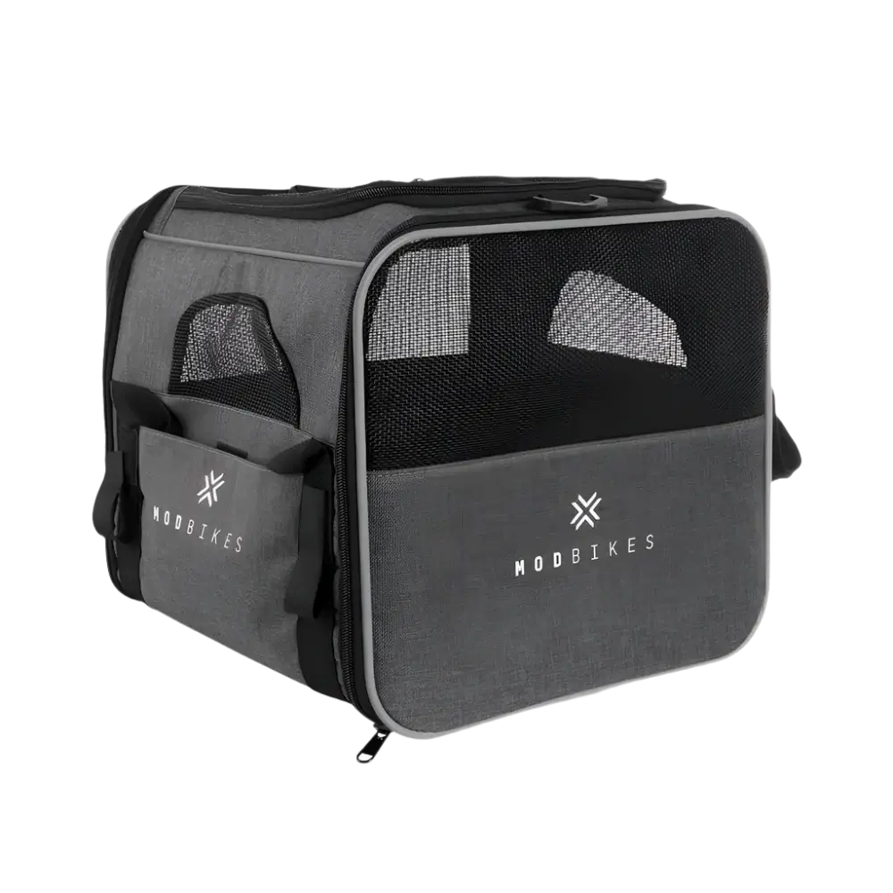 MOD Pawsenger Pet Carrier Bag with mesh openings and adjustable straps for secure pet travel.