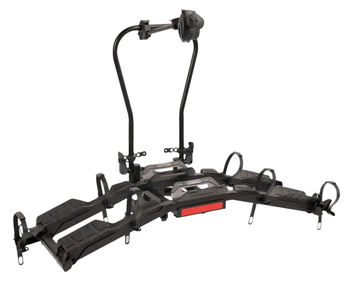 Hollywood Destination E-Bike Rack with wide aluminum ramp for easy bike transport