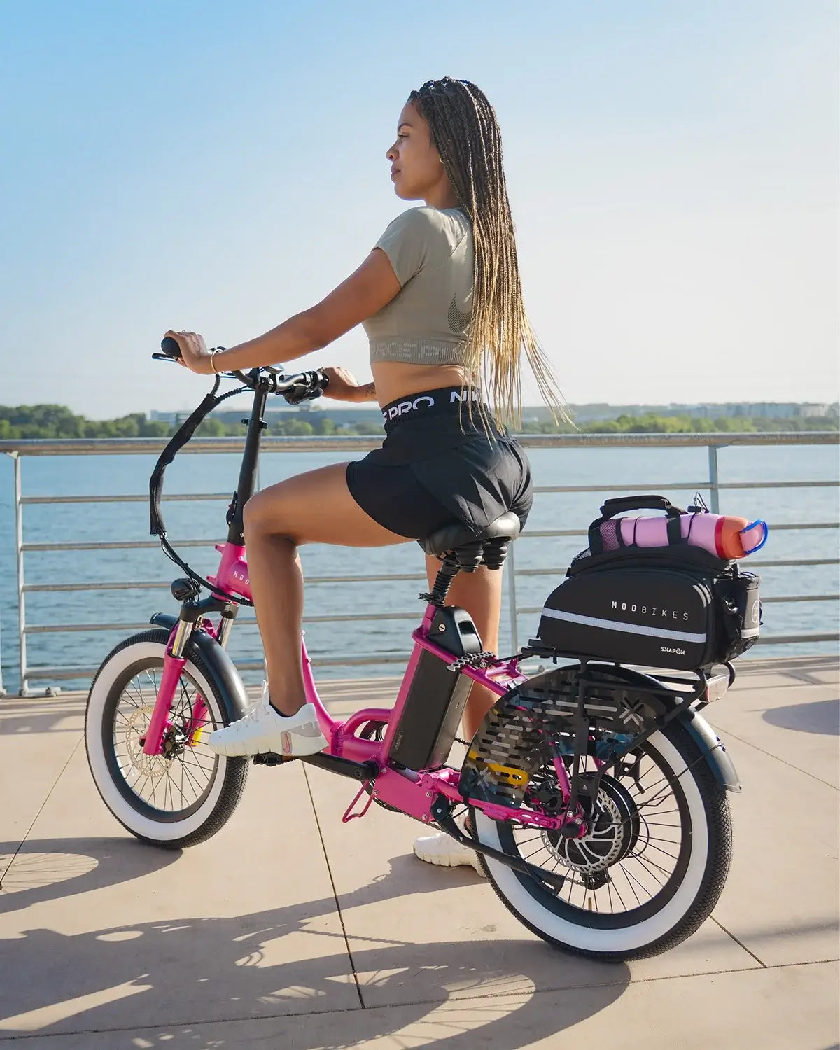 Foldable Electric Bike EBike for Commuting by MOD Bikes with Step-Thru Frame, 28MPH, 50 Miles Range, 500W motor - HSA/FSA Eligible