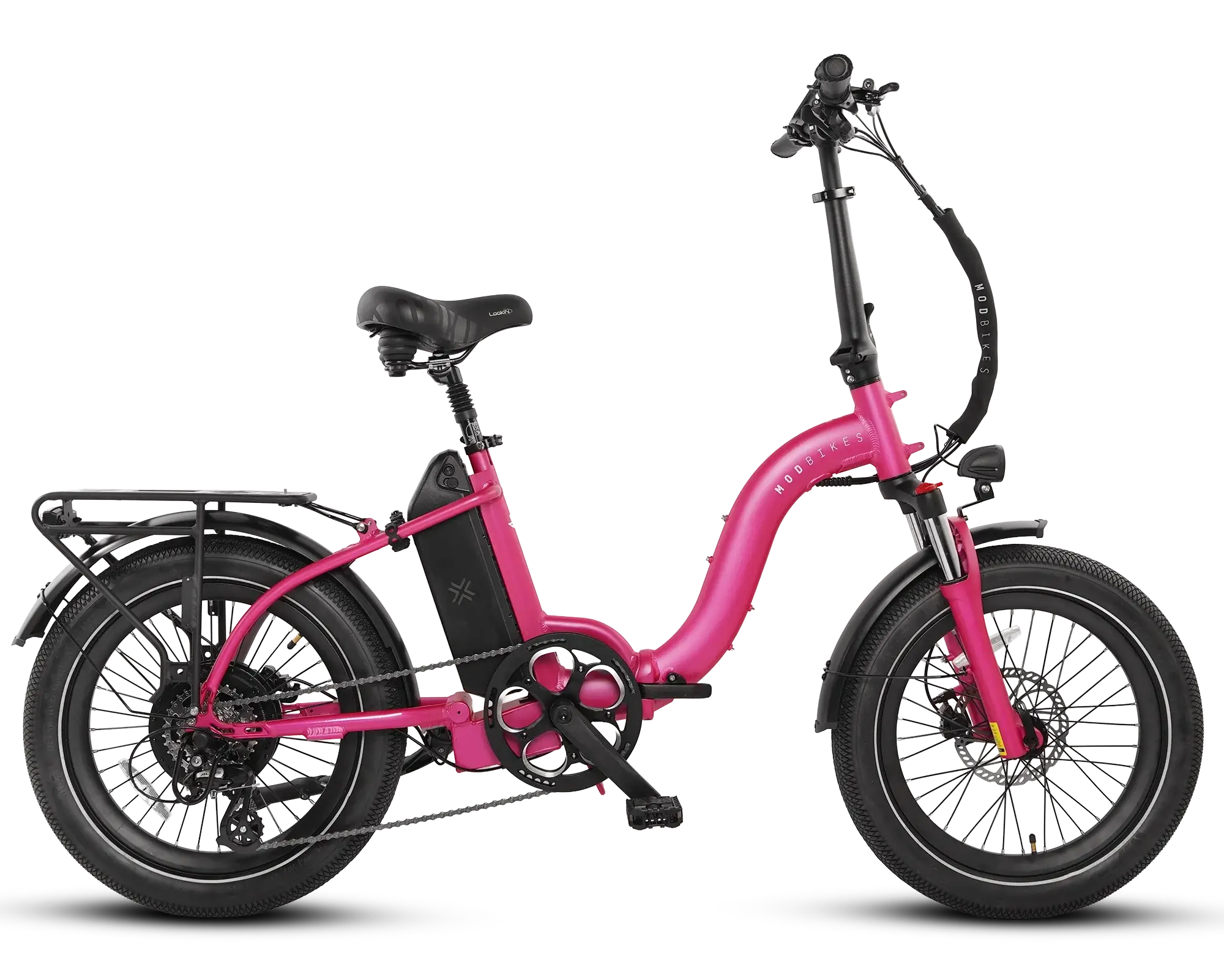 MOD City+ Step-Thru 3 electric bike in Desert Rose color, a lightweight foldable ebike for versatile adventures.