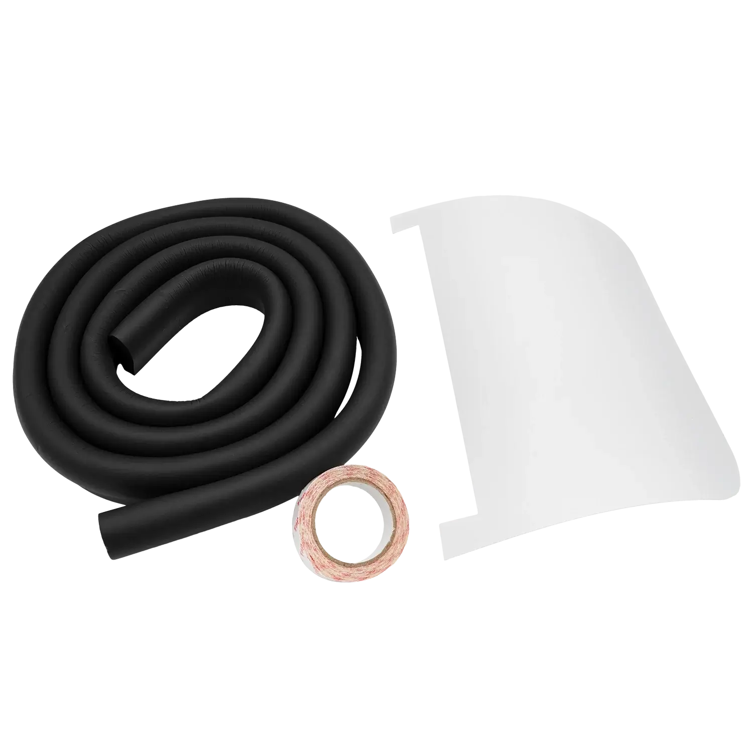 MOD Sidecar Cutout Template Kit components including black tubing, adhesive tape, and clear cutout.