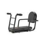 MOD Snap-On Bench showing modular design for various bike configurations, mounts on any MOD BIKE rear rack, supports up to 65 lbs.